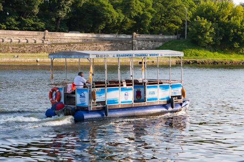 Water tram on river Vistula in Kraków (Poland)