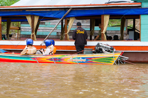 Speedboat on river Mekong (Laos)